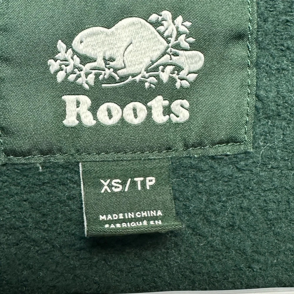 Roots Green Crewneck Sweatshirt XS Women Logo Graphic Pullover Cozy Casual - Picture 6 of 7